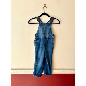 OshKosh B'gosh Toddler Boys Med Wash Denim Bib Overalls 4T Classic Cotton Blend